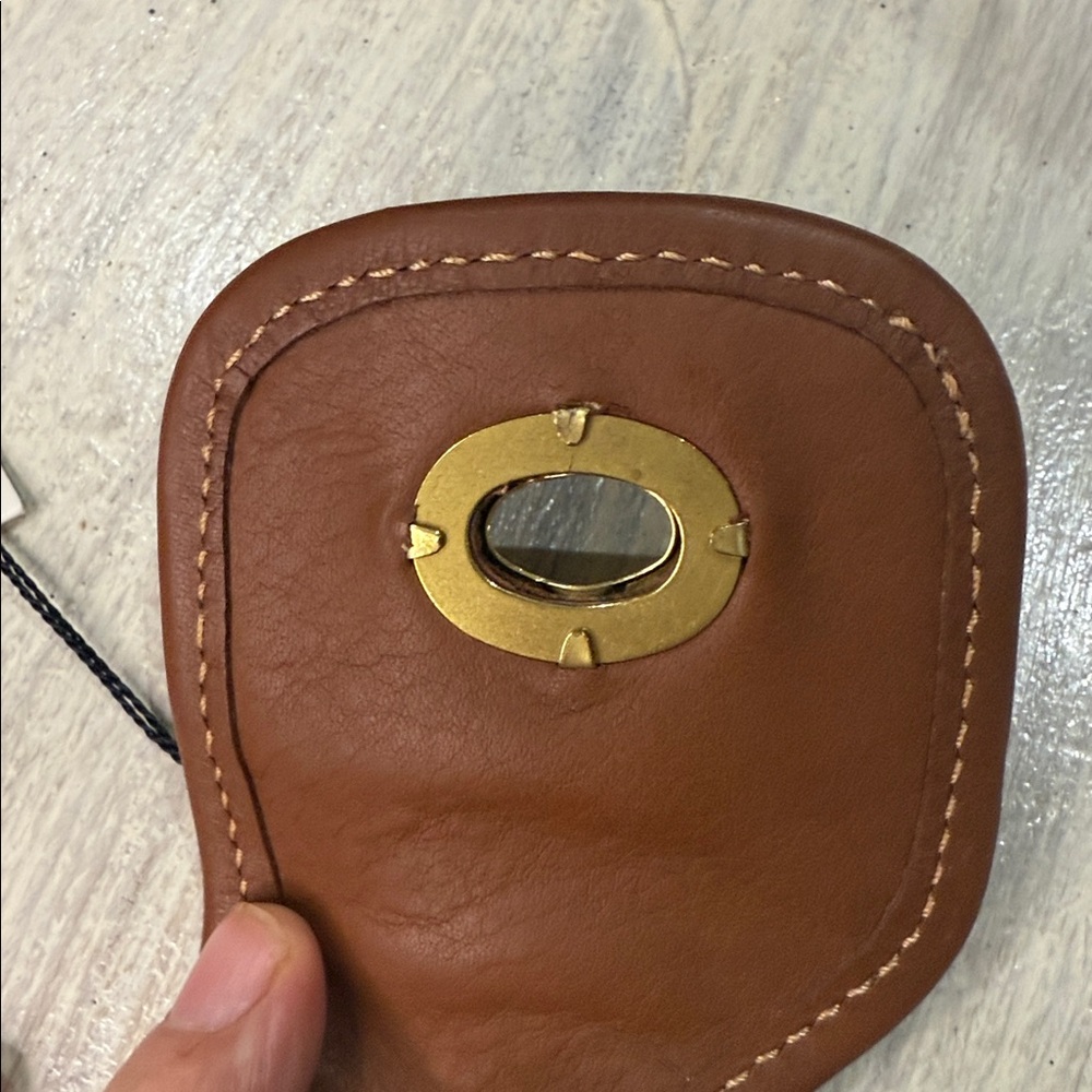 Vintage Coach Tan Leather Pouch/cell phone case with Gold Turnlock-NWT - Picture 7 of 12